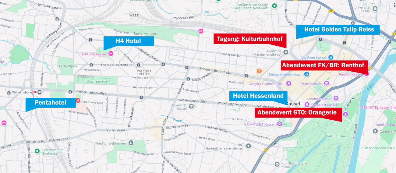Übersicht aller Locations GTO Kassel 2025