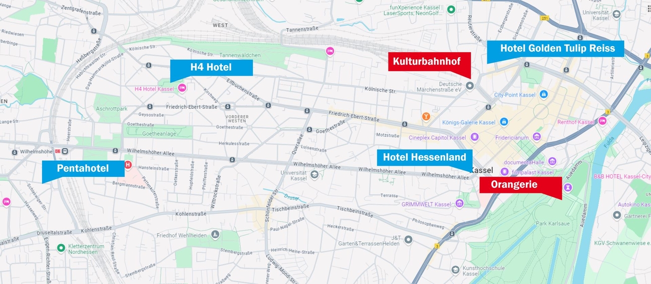 Karte aller GTO Locations in Kassel 