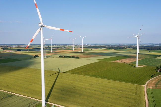 Windräder auf einem Feld