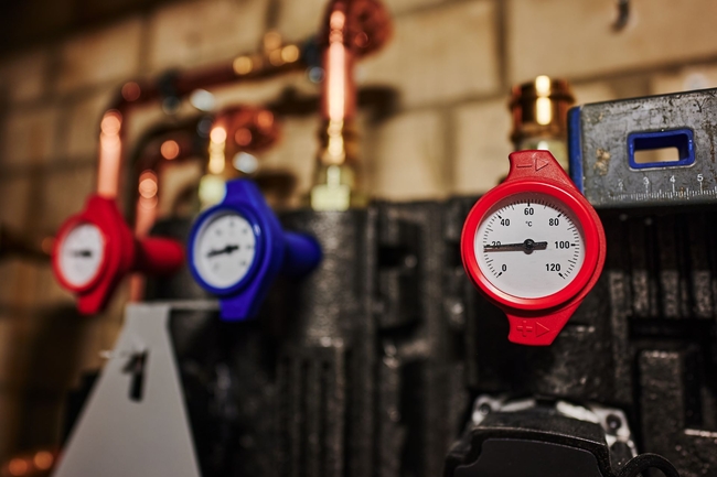 Heizungsanlage mit Thermometer