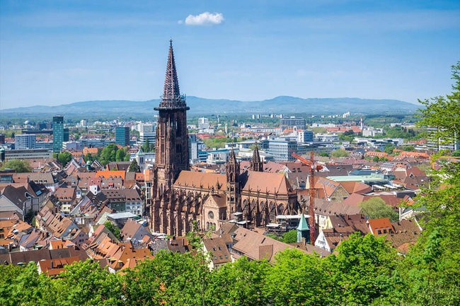 Blick auf das Freiburger Münster und die Stadt