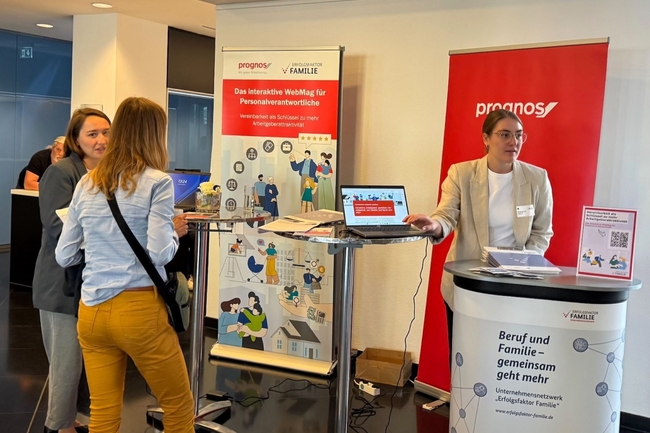 Projektteam präsentiert Webmag zu Attraktivitätsstudie auf dem Unternehmenstag "Erfolgsfaktor Familie"
