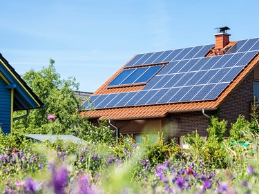 Haus mit Solarzellen