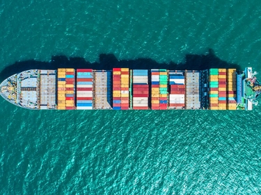 Containerschiff von oben