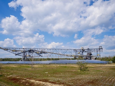 Braunkohleförderbrücke in der Lausitz in Sachsen