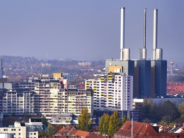 Blockheizkraftwerk in einer Großstadt