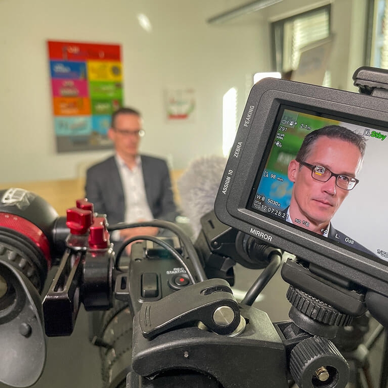 Dr. Michael Böhmer beim Dreh mit dem ZDF, München 2022