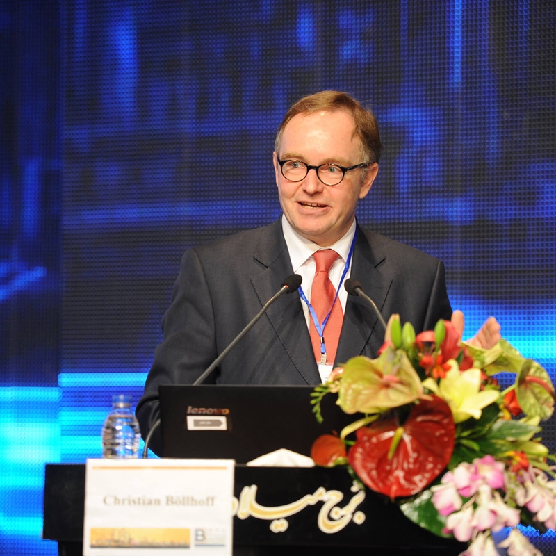 Christian Böllhoff hält eine Keynote auf der Jahreskonferenz der iranischen Zentralbank, Teheran 2016