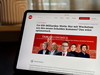 Blick auf ein Tablet, dass die neueste Kolumne von Dr. Michael Böhmer zeigt