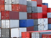 Viele gestapelte Container