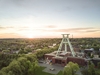 Bochum im Ruhrgebiet, Panorama mit Förderturm vom Bergbaumuseum