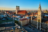 Luftbildaufnahme vom Münchener Marktplatz.