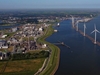 Eine Luftaufnahme von einer Region in den Nordniederlanden